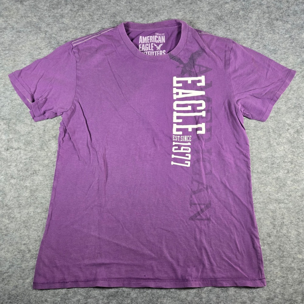 American Eagle Mens Purple Vintage Fit Graphic T Shirt Medium
